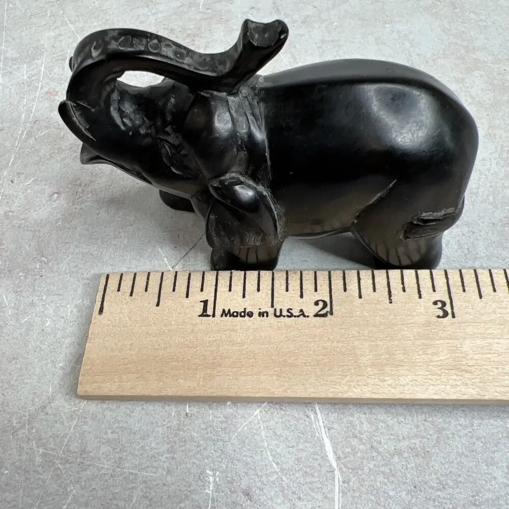 Small Black Natural‎ Stone Elephant